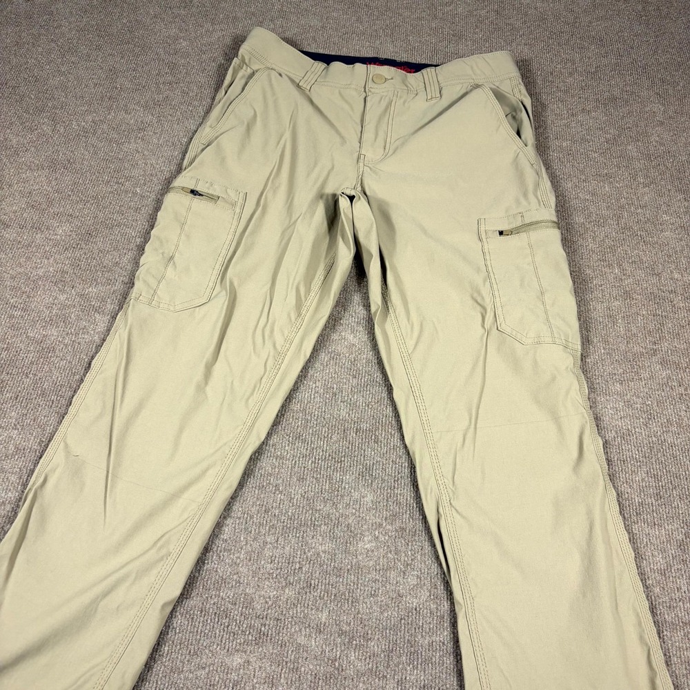 Wrangler Workwear Technician Pants Mens 32x32 Dark Khaki Stretch Cargo Pockets